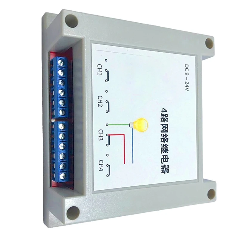 4-Channels Ethernet Networks Remote Control Controller with Support 9-24V Input