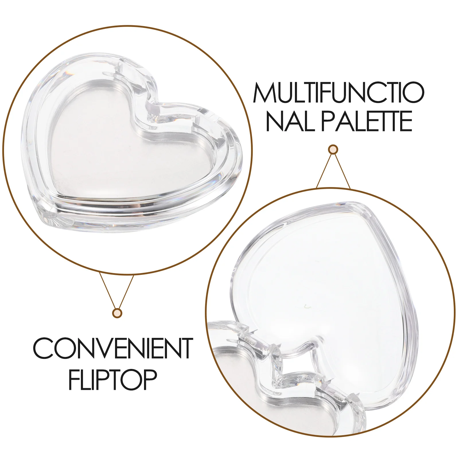 لوحة مكياج على شكل قلب، حاوية شفافة فارغة لبودرة سائبة، خافي عيوب البشرة، صديق للسفر، قابل لإعادة الملء #6