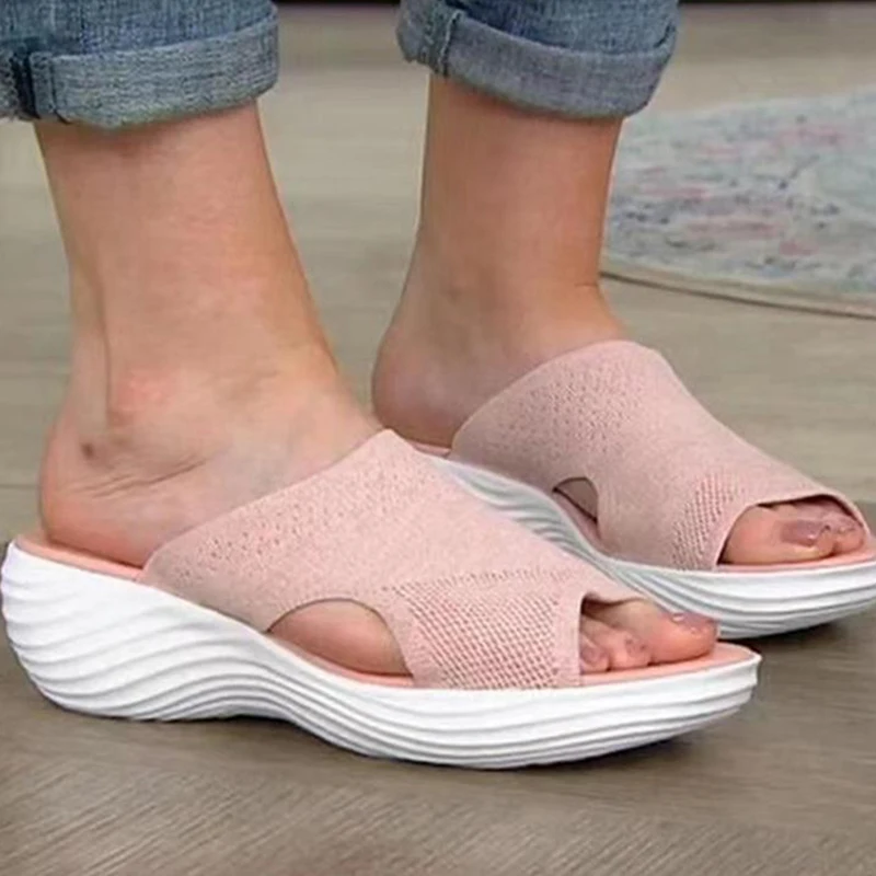 النساء أحذية الصنادل الصيف أحذية السيدات الحفلات الشرائح أحذية نسائية صندل خشبي السيدات حجم كبير الأحذية امرأة النعال الإناث