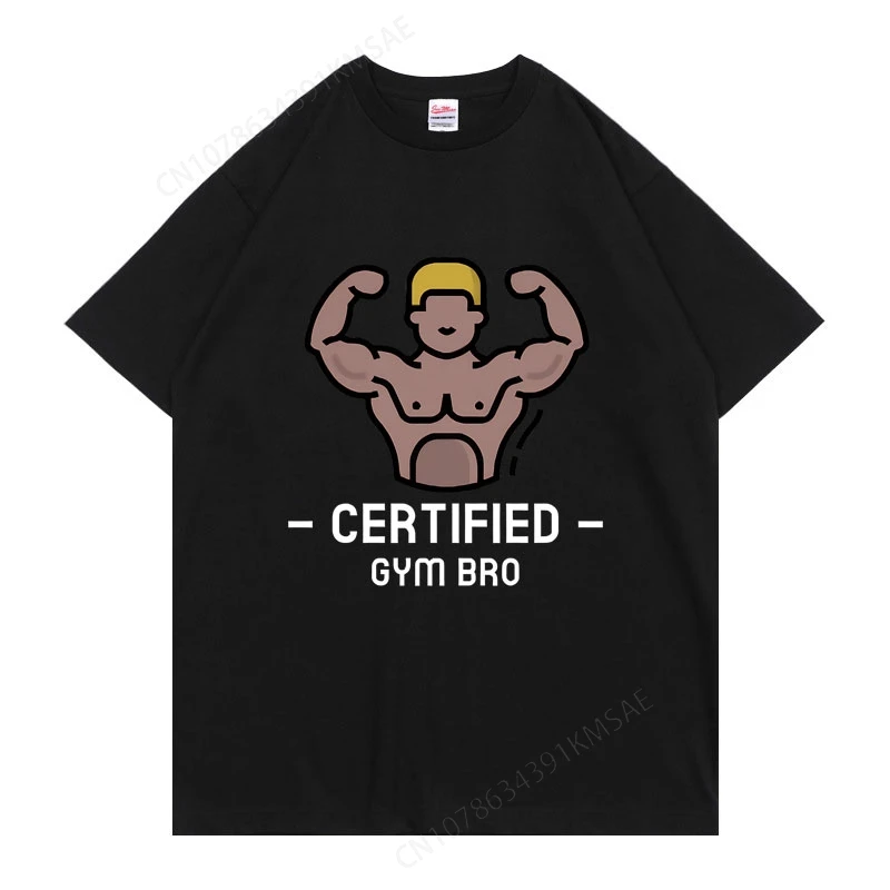 Certified Gym Dro Funny Meme T-shirt Unisex Oversized T Shirts Men Women Fashion Casual Fitness Exercise Cozy Short Sleeve Tees