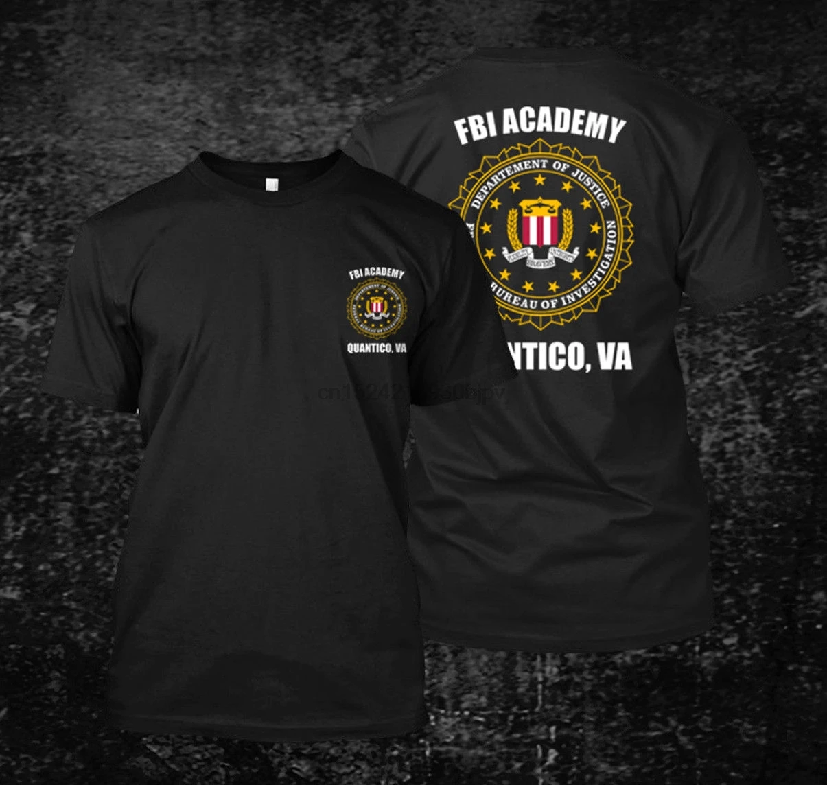 Loose Black Men Tshirts Homme Tees Fbi Academy Quantico Custom Men& T-Shirt Tee Print T-Shirt Mens