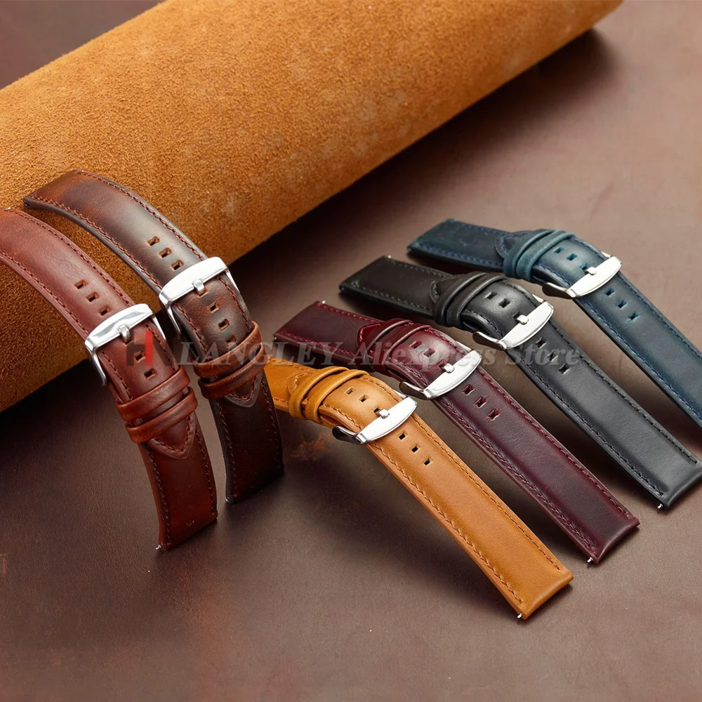 Uhrenarmband aus Rindsleder, universell, im Vintage-Stil, 18 mm, 20 mm, 22 mm, 24 mm, 26 mm, für Herren, passend für DW Daniel Wellington Uhren, Uhrenzubehör. – Detail 6