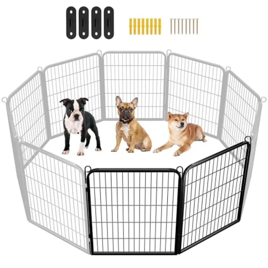 

Металлический вольер для собак, 32 дюйма, 2 секции, для улицы и дома, усиленный, для выгула щенков, для автодома, кемпинга, двора, сада