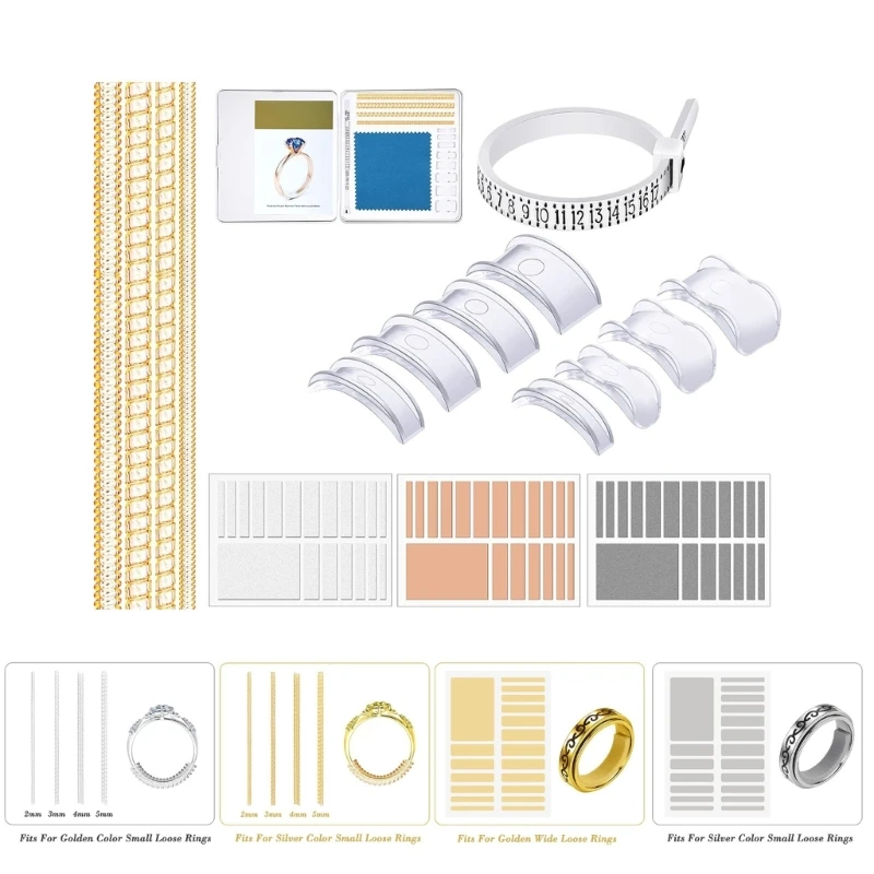 71Pcs Rings Sizer Adjuster for Loose Rings with Rings Size Measuring Tool Plug In Invisible Rings Guards Tightener
