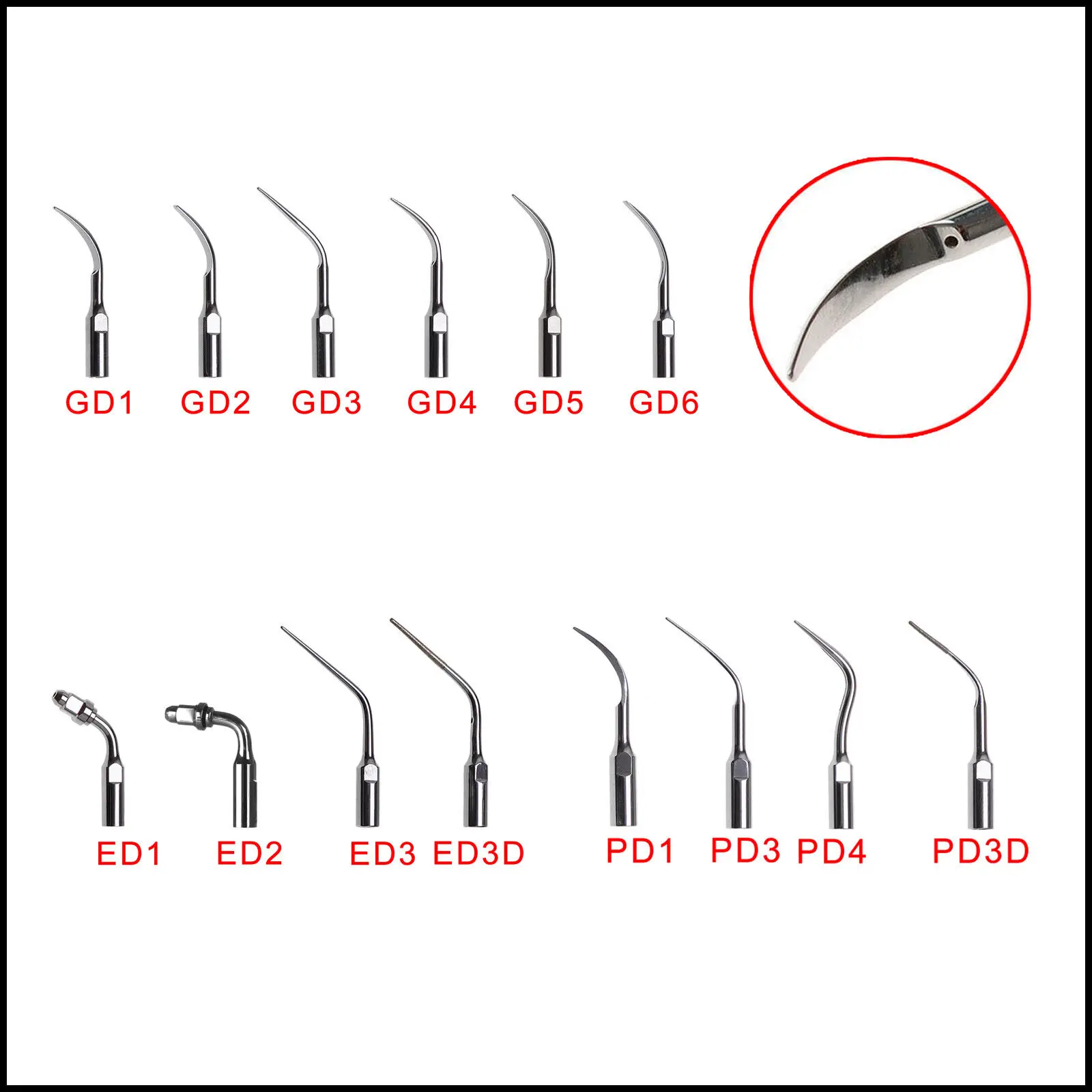 

5pcs Dental Ultrasonic periodically Endo Scaler Tips Scaling Insert for DTE SATELEC Handpiece