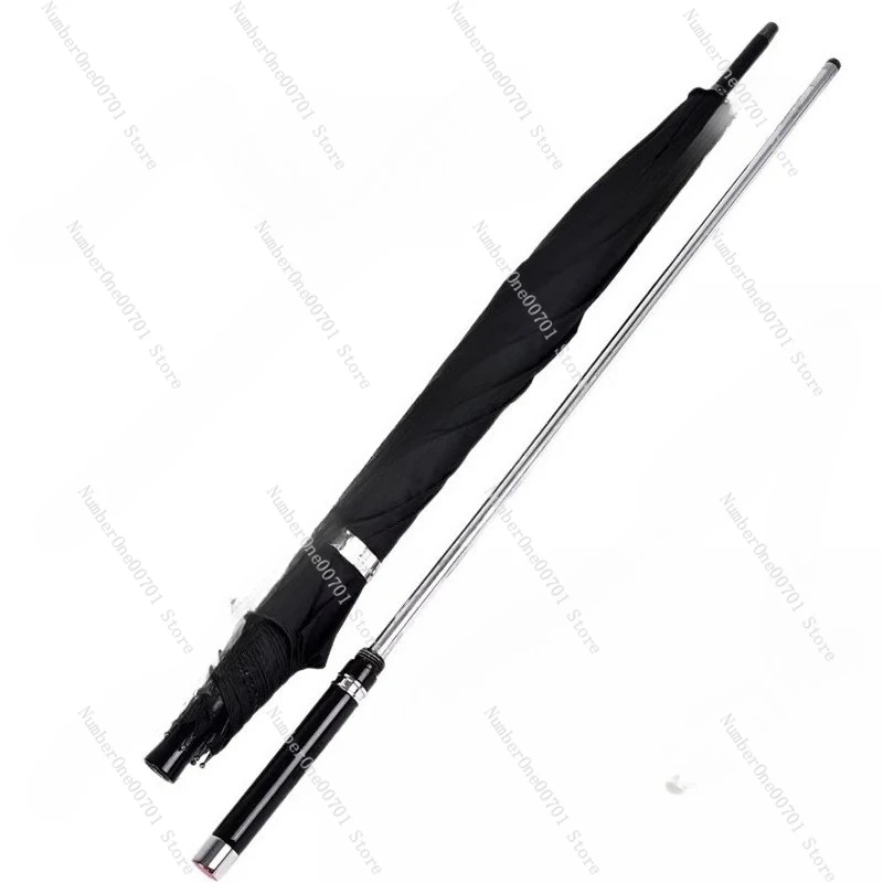 Simple self-defense umbrella creative personality bar rain vinyl sunshade sunscreen can be pulled out stick cane sword umbrella