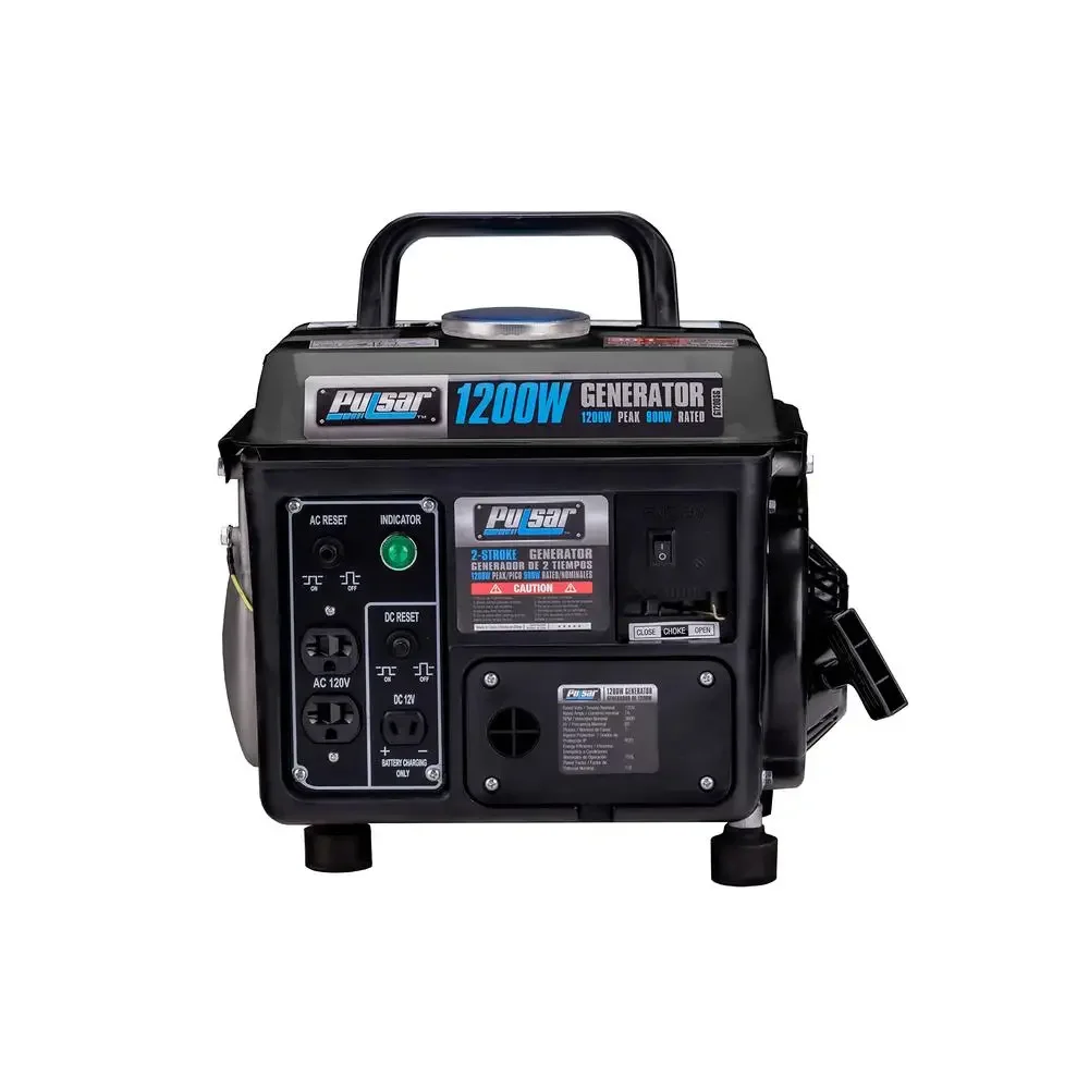 Portable Gasoline Generator 1200W Power Supply Camping Black/Gray