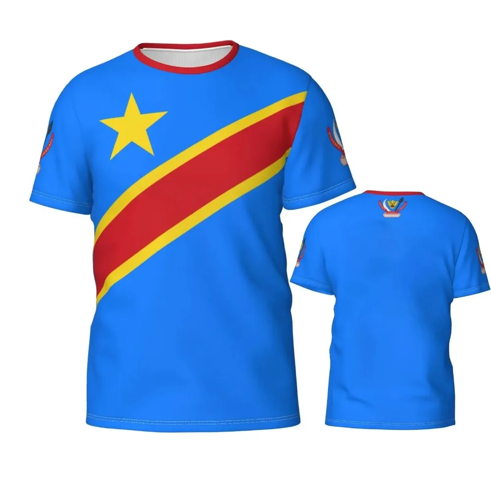 T-Shirt de sport pour hommes et femmes, Badge drapeau de la république démocratique du Congo, chemise 3DT, cadeau pour les Fans de Football, nouvelle collection 2025