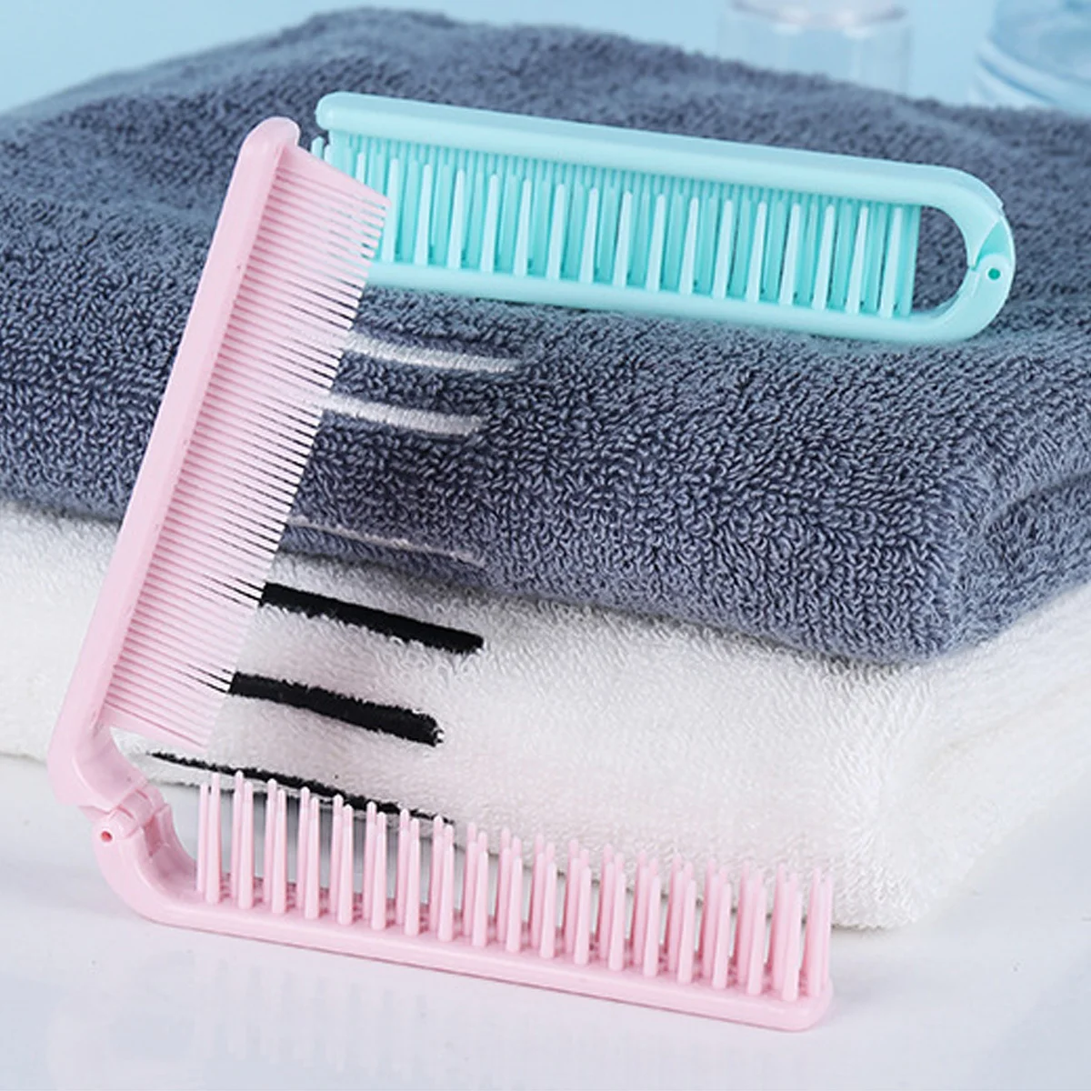 

3 шт., набор дорожных расчесок для волос, складная неубиваемая мини-расческа из полипропилена с двойными зубьями для толстых вьющихся прямых парикмахерских салонов, использования в отеле