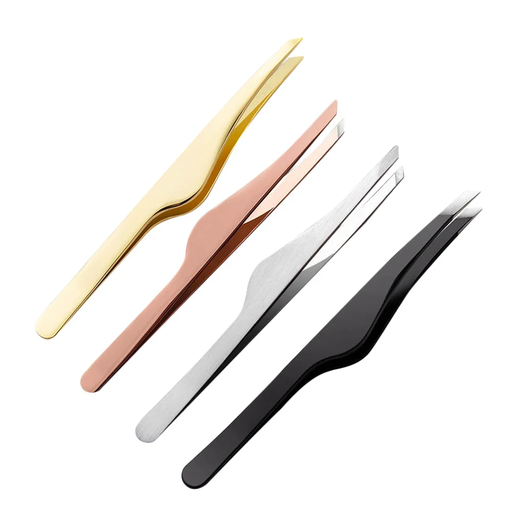 4 Pcs Lash Extension Tweezers Eyelash Tool for Extensions Eyebrow Grooming Tools
