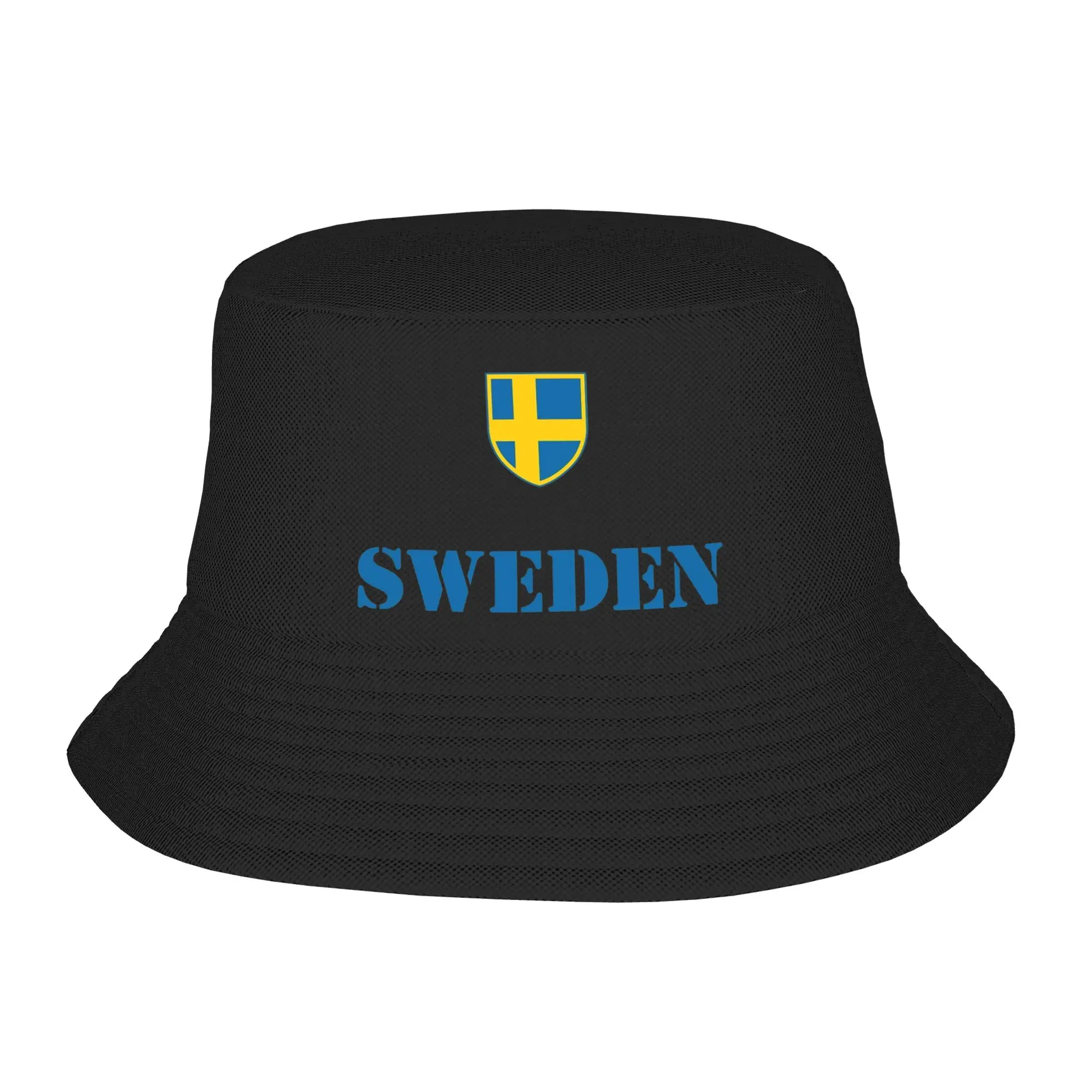 Sombrero tipo pescador con bandera de Suecia para hombres y mujeres, gorros de pesca informales, gorros plegables de Hip Hop, gorros de protección solar personalizados