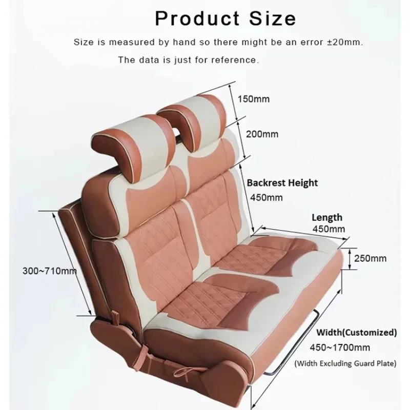 Luxury Leather VIP Folding Bed Seats RV MPV SUV Van Modification