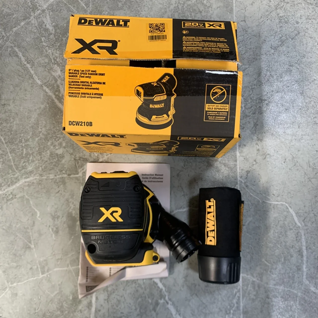 DEWALT Cordless Orbital Sander DCW210B 20V Brushless Handheld Vibration Polishing Woodworking Eccentric Sander Power Tool DCW210