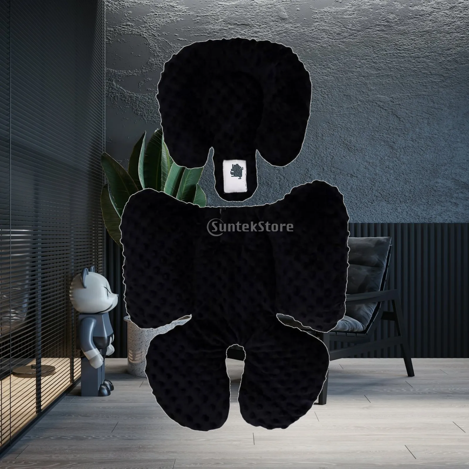 Stroller Cushion with Head Support Textured Infant Car Seat Insert with Head Support Stroller Seat Pad Soft Ergonomic