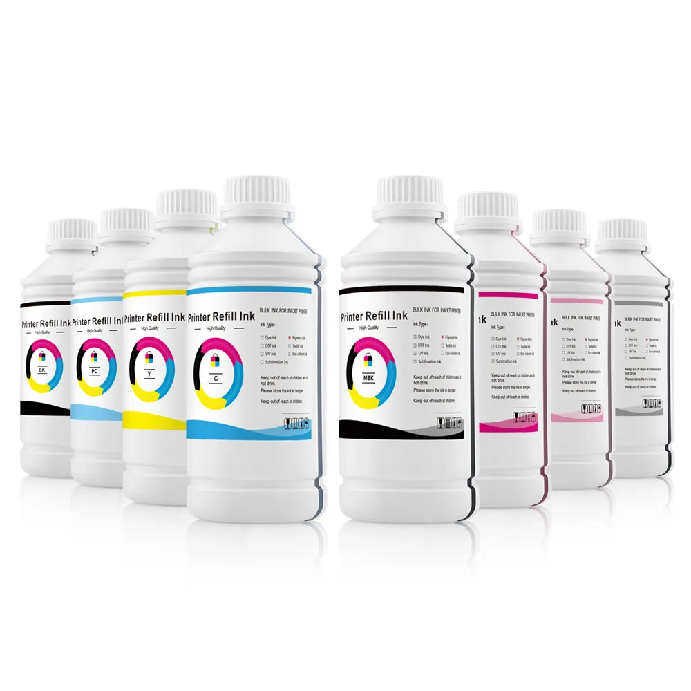 Премиальное качество, 1000 мл, 8 цветов, универсальный печатный пигмент для набора заправки, гарантия 12 месяцев для принтеров HP Z6100/Z6200/HP91