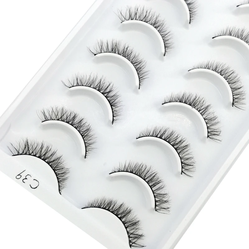 10pairs false eyelashes 3D faux mink Lashes fluffy soft eye lashes natural long messy wispy makeup kit short eyelashes extension