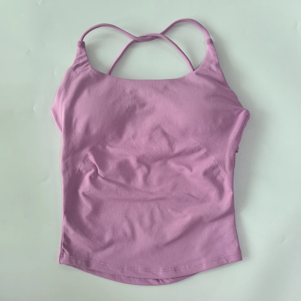 Pericic Twist Back Top Sexy Rückenfreies Gepolstertes Gym-Top Damen Yoga-Anzug Weste Eingebauter BH Activewear Atmungsaktiver Sport-BH Tanktops – Detail 12