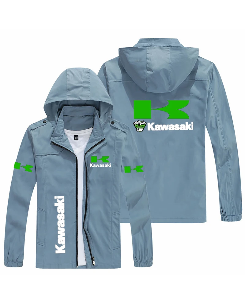 

Kawasaki's new 2026 logo jacket, motorcycle trendy men's jacket, sporty and casual loose and handsome men's clothing