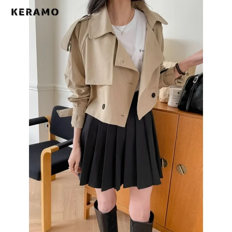 2024 Autumn Winter Casual Style Single Breasted Trench Women Fashion Outerwear Solid Color Slim Warm Notched Colalr Windbreaker