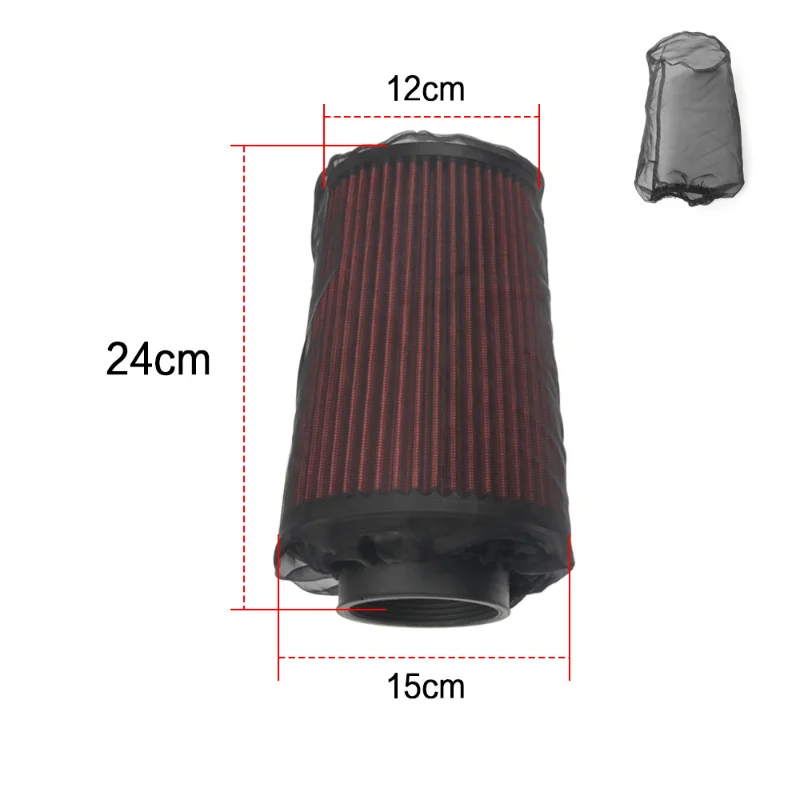 Universal Car Cone Air Filter Protective Cover Waterproof Oilproof Dustproof for High Flow Air Intake Filters Black/Red/Blue