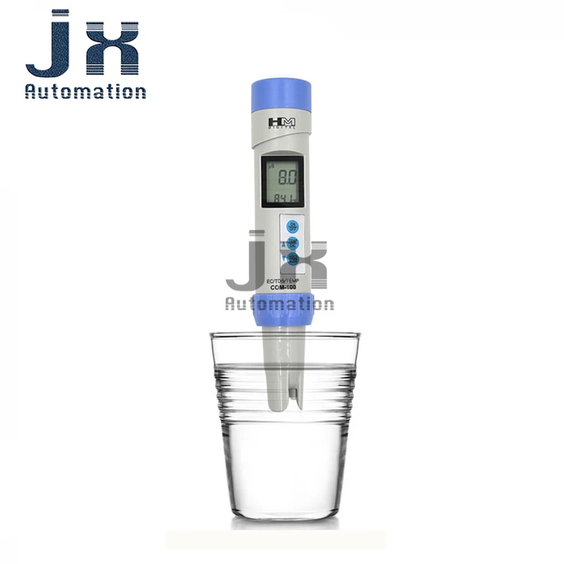 HM Digital COM-100 Waterproof 3-in-1 EC/TDS /Temp Tester with ATC Automatic Calibration and Datahold for Water Quality Testing