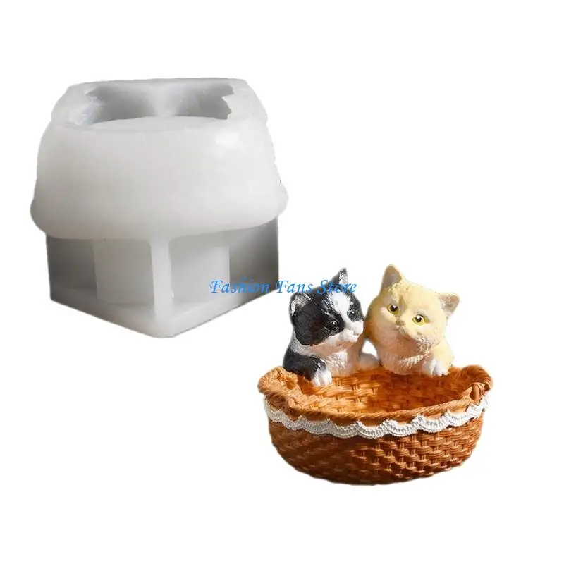 

Форма для корзины для кошек, принадлежности для рукоделия, декоративная кашпо из смолы, цемента, бетона, изготовление подарков,