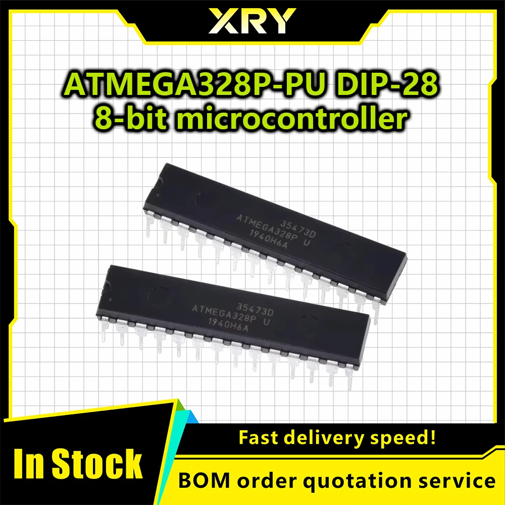 ATMEGA328P-PU ATMEGA328-PU CHIP ATMEGA328 ATMEGA328P Microcontrolador MCU AVR 32K 20MHz FLASH DIP-28 direct insertion  8-bitAVR