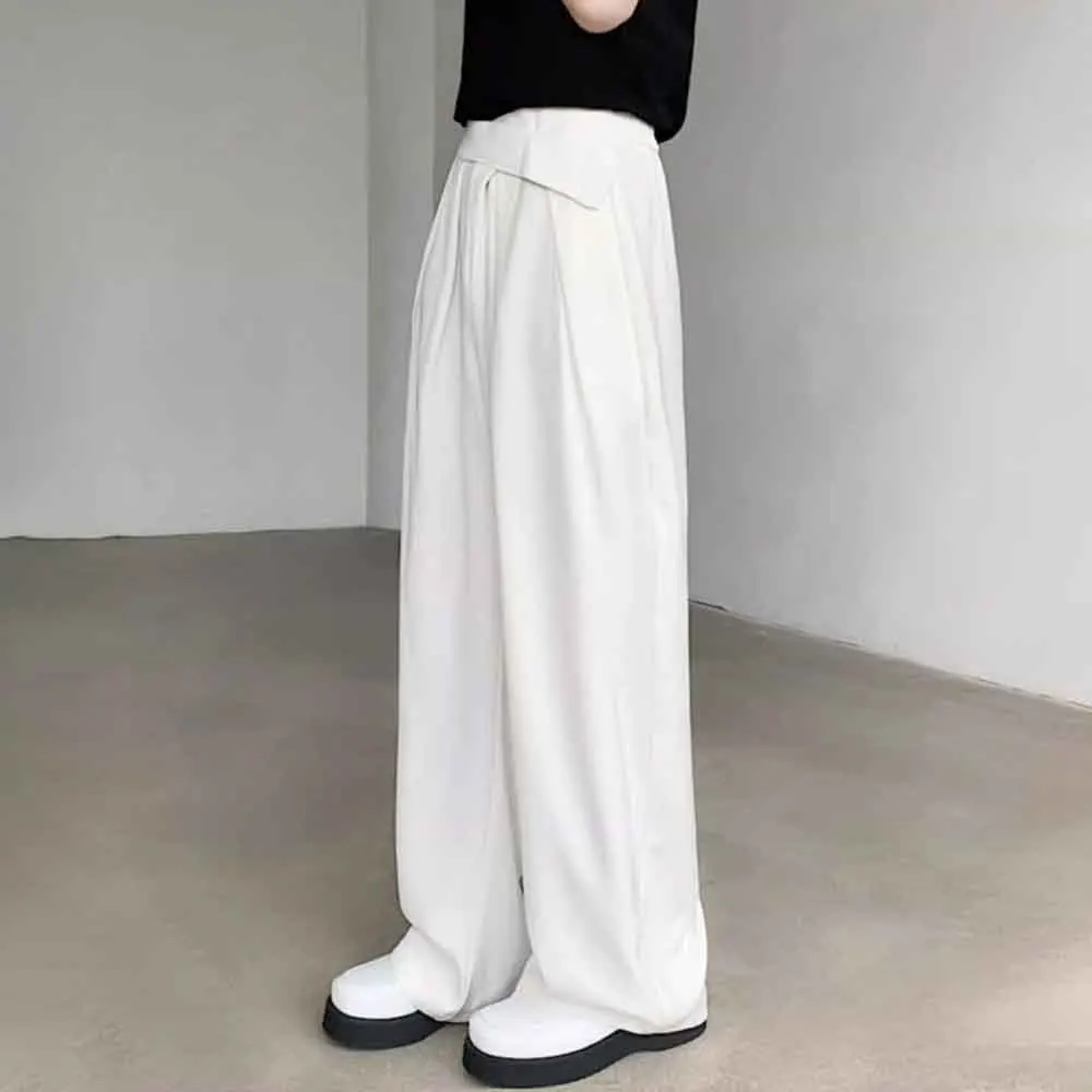 XS-5XL Mens Fall Wide-Leg Pants Hook&Loop Casual Pants Streetwear Fashion Niche Outdoor Daily Long Pants Men'S Clothing 2025