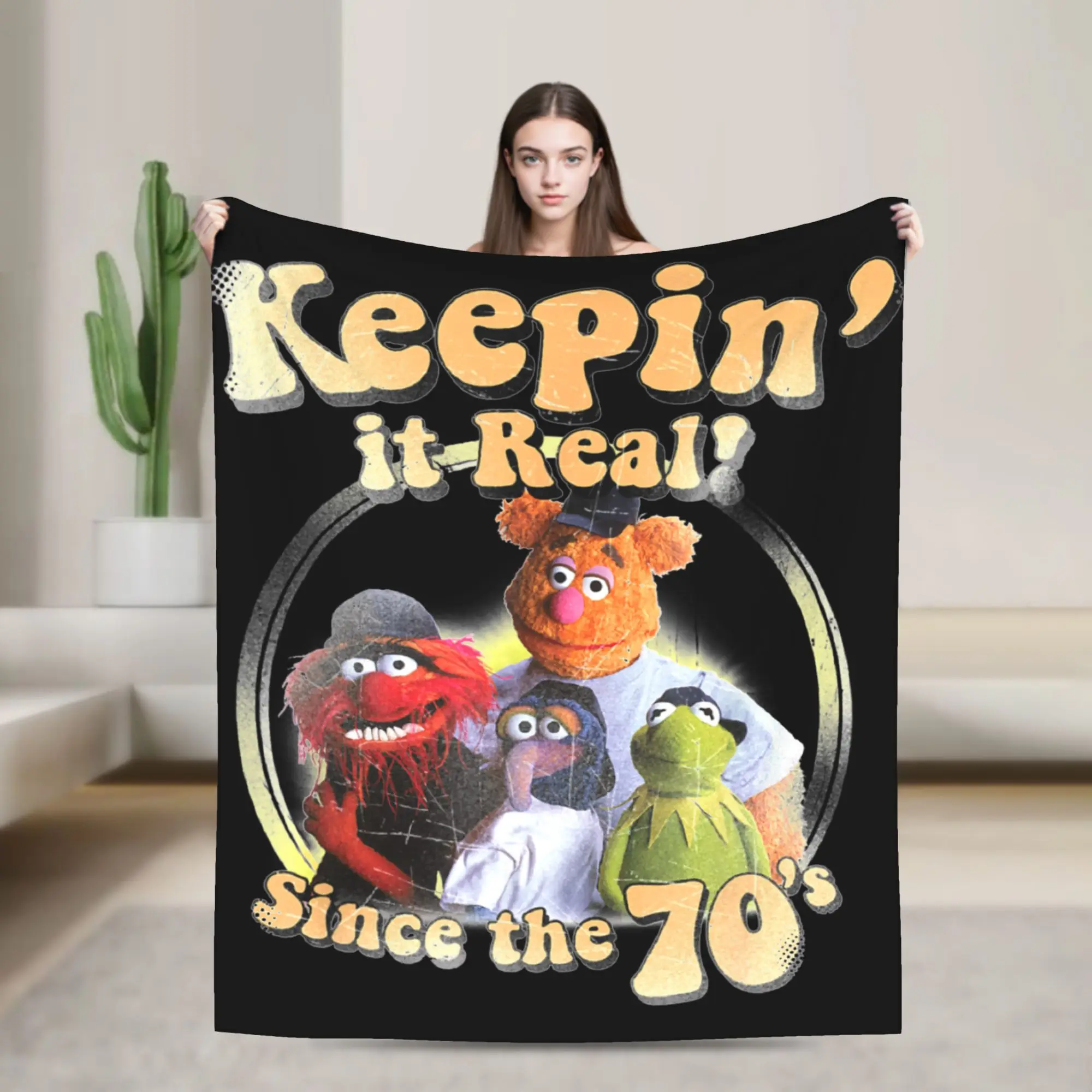 

Одеяло Muppets Show Keepin It Real с графическим рисунком, фланелевое винтажное теплое одеяло для дома, ресторана, лета