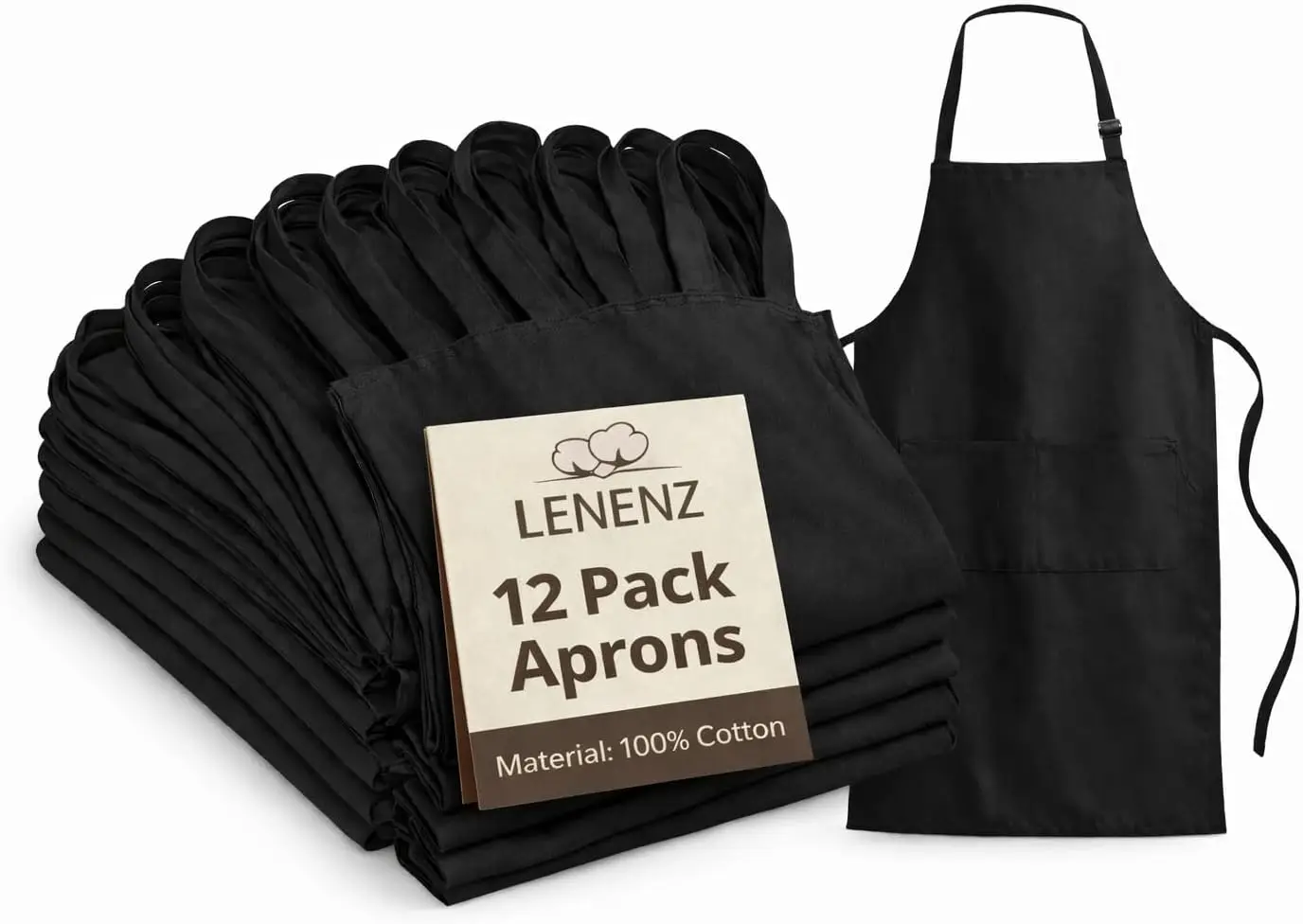 

Регулируемые фартуки-нагрудники, набор из 12 штук, унисекс, черные, с карманами, для мужчин
