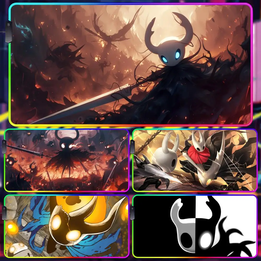 

H-Hollow Knight коврик для мыши геймер люминесцентный светодиодный коврик для мыши игровой стол Rgb настольный коврик клавиатура коврик для ПК