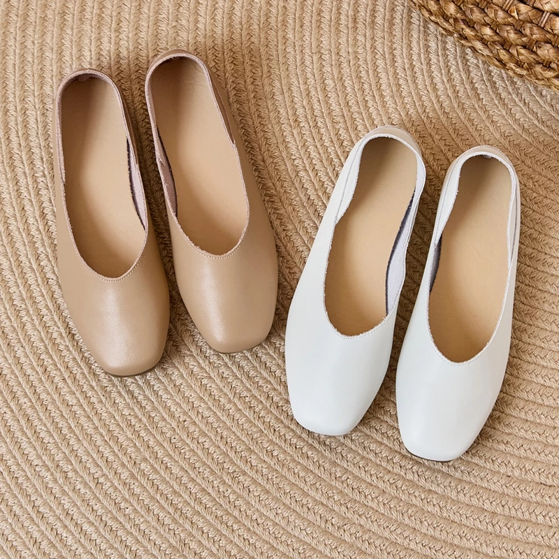 DIMANYU Women's Flat Shoes 2026 New Autumn Shallow Mouth Soft Square Toe Flat Loafers Women Shoes Plus Size Boat Shoes Female