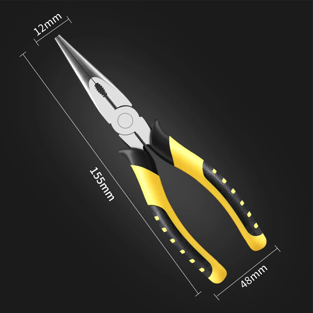 6 بوصة القاطع ذو طيات إبرة طويلة زردية عالية الكربون أسلاك الفولاذ القاطع أداة كهربائي متعدد الوظائف توفير الطاقة كماشة