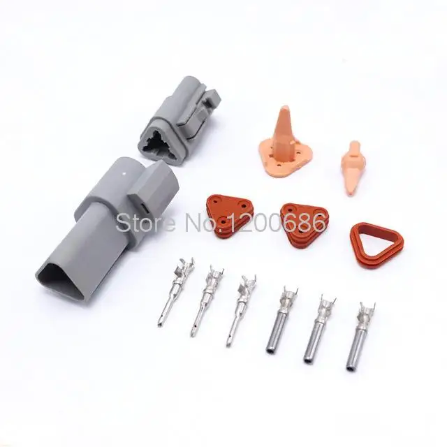 

10sets Kits 3 Pin/Way Deutsch Sealed Waterproof Electrical Wire Car Connectors Plug DT06-3S DT04-3P