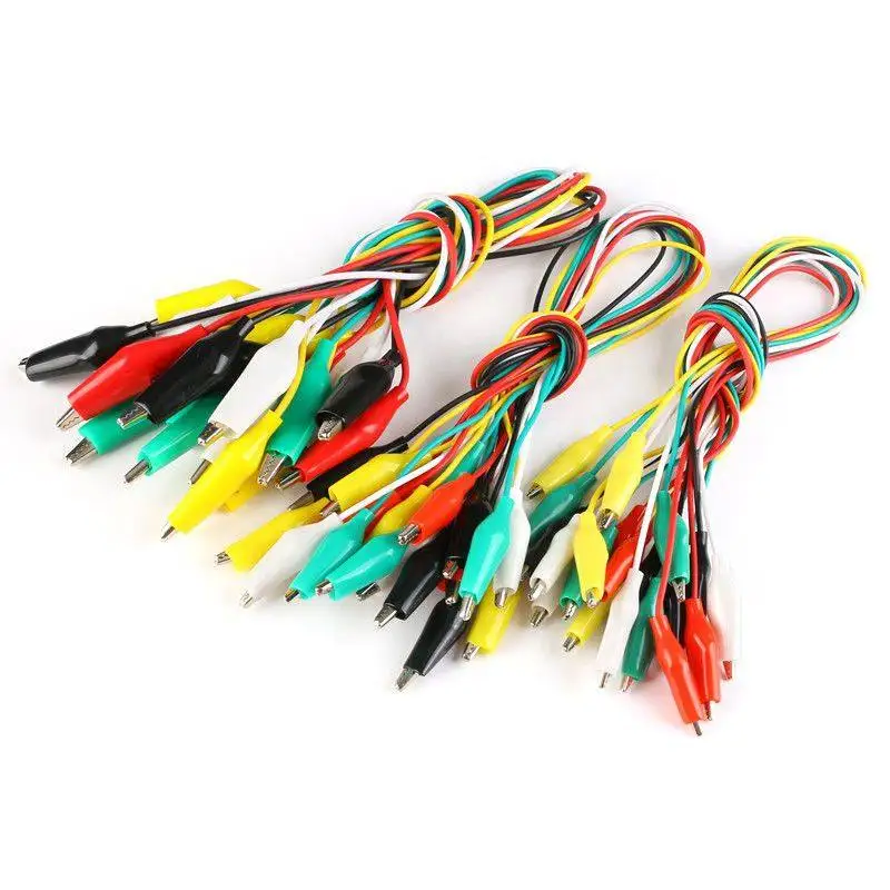 Alligator Clip Wire Double End Wire 5 Color Wire Test Lead Wire Connection Wire Experiment Wire Battery Clip 5 Bundles