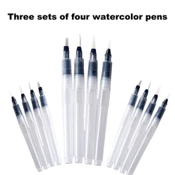 Fountain pen tip Flat head water soluble color lead water storage brush filled with nylon painting pen