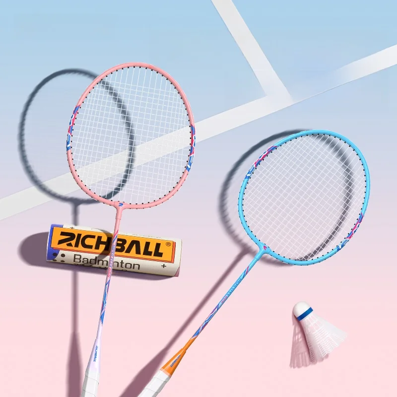 リッチボール-フルカーボン-バドミントンラケット-プロレベル-シングル・ダブルプレイ-軽量で耐久性抜群-大人と青少年向け