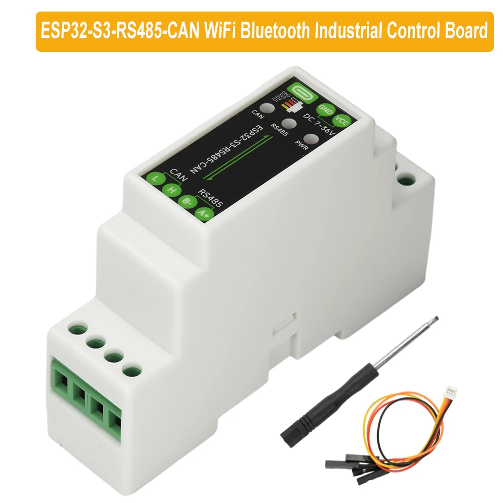 ESP32-S3-RS485-CAN Industrial Control Board Type C 1-Channel WiFi Bluetooth 5 LE Dual Core Isolated RS485 CAN Interface Rail