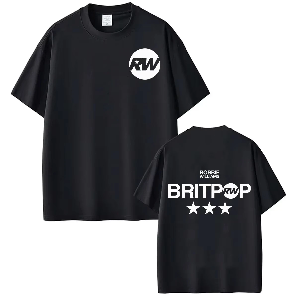 Robbie Williams BRITPOP Album 2026 Tour Merch Graphic T Shirt 100%Cotton Men's Women's Y2k Popular Oversized T-shirt Streetwear
