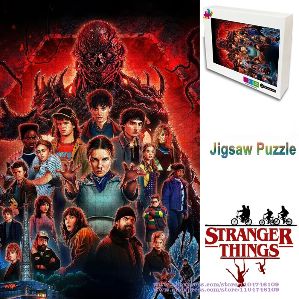 

Stranger Things Puzzle Jigsaw 108/200/300/500/1000/1500Pcs Intelligence Puzzles Kids & Adults Birthday Gift with Colorful Box