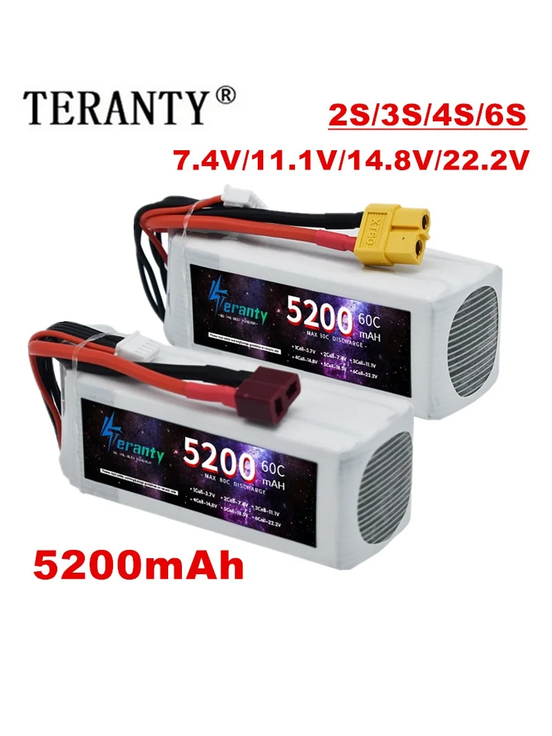 TERANTY 2S 3S 4S 6S 5200MAH 60C Akumulator Lipo 7.4V 11.1V 14.8V 22.2V Do Samolotów RC FPV Helikopterów Dronów Modeli Czołgów Hobby RC — zdjęcie produktu 7