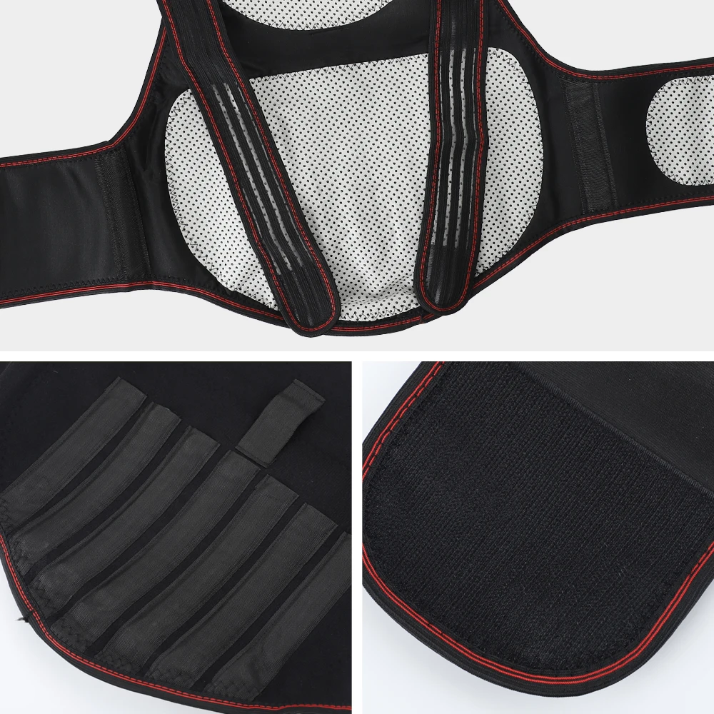 118pcs Self-heating Magnetic Waist Back Shoulder Posture Corrector Spine Lumbar Brace Back Support Belt