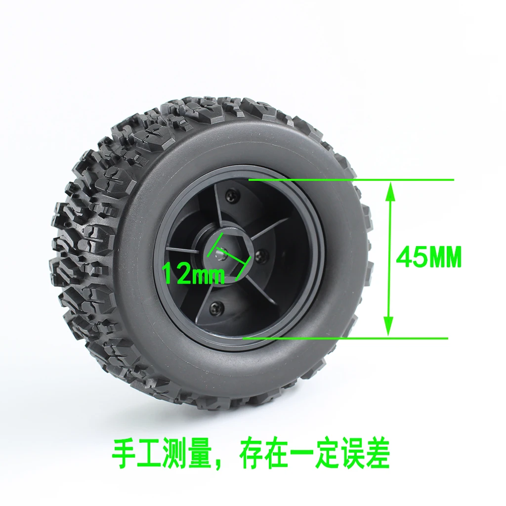 

4PCS 90mm Monster Truck Tires Off Road Buggy Rubber Wheels 12mm Hex Hubs for 1/14 Wltoys 144010 MJX Hyper Go 14209 14210 RC Car