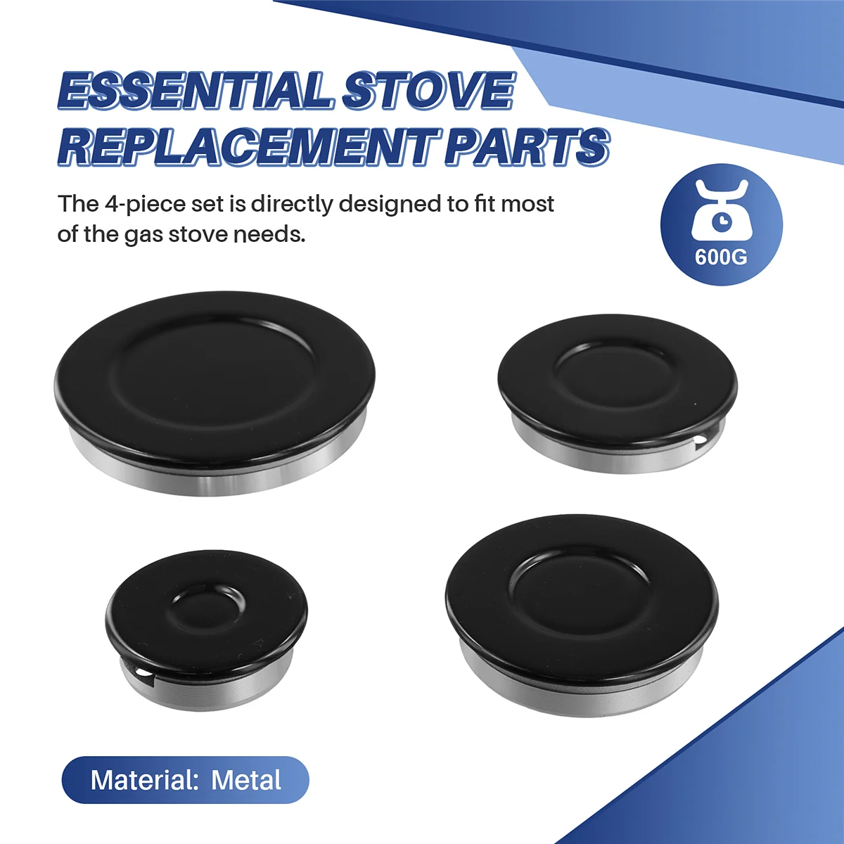 رأس طباخ موقد الغاز 4 قطع بديلة لموقد الغاز المحمول - استبدال رأس الموقد