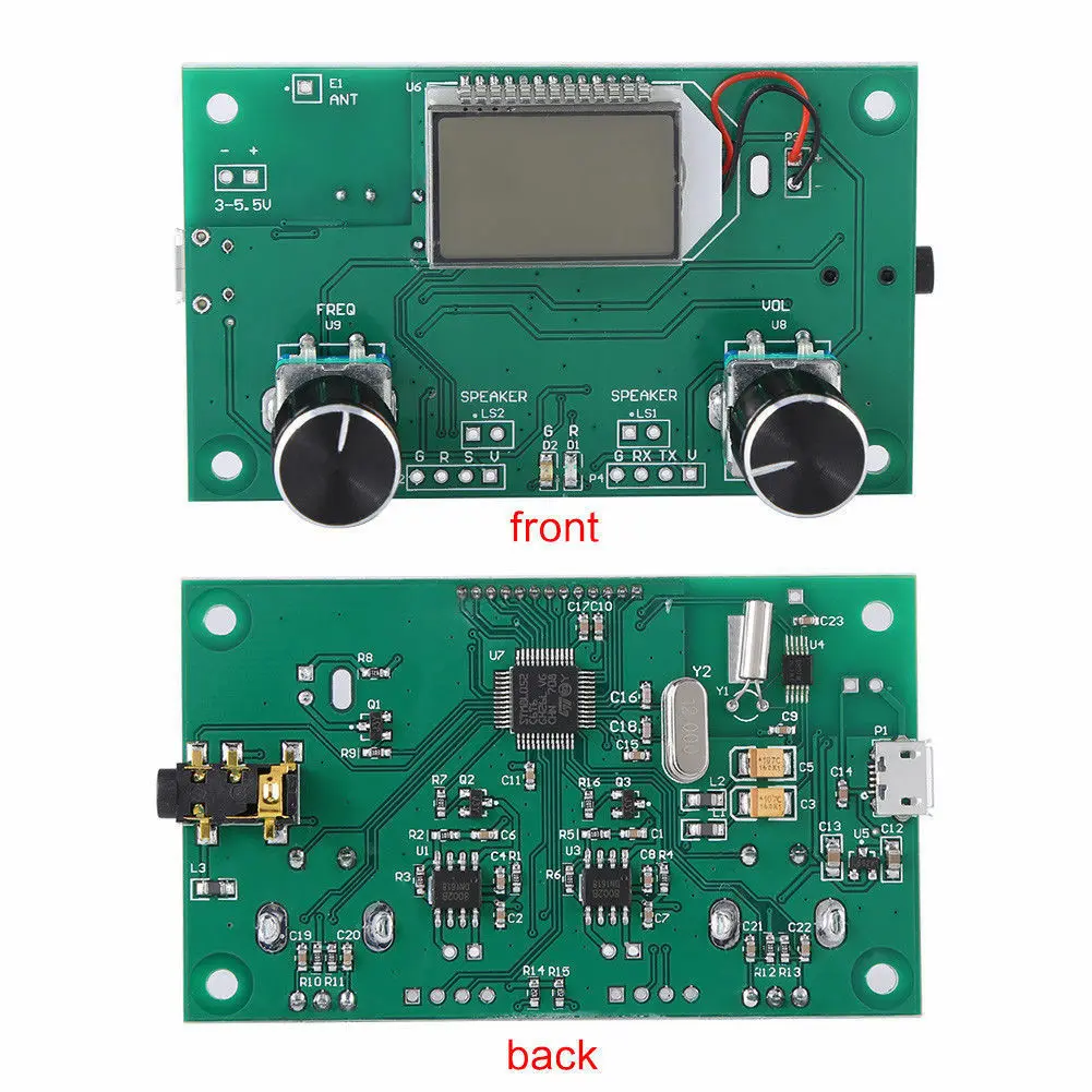 وحدة استقبال راديو FM مع شاشة رقمية LCD ، تعديل التردد ، لوحة استقبال ستيريو ، DSP ، PLL ، 3-5V ، 87-MHz