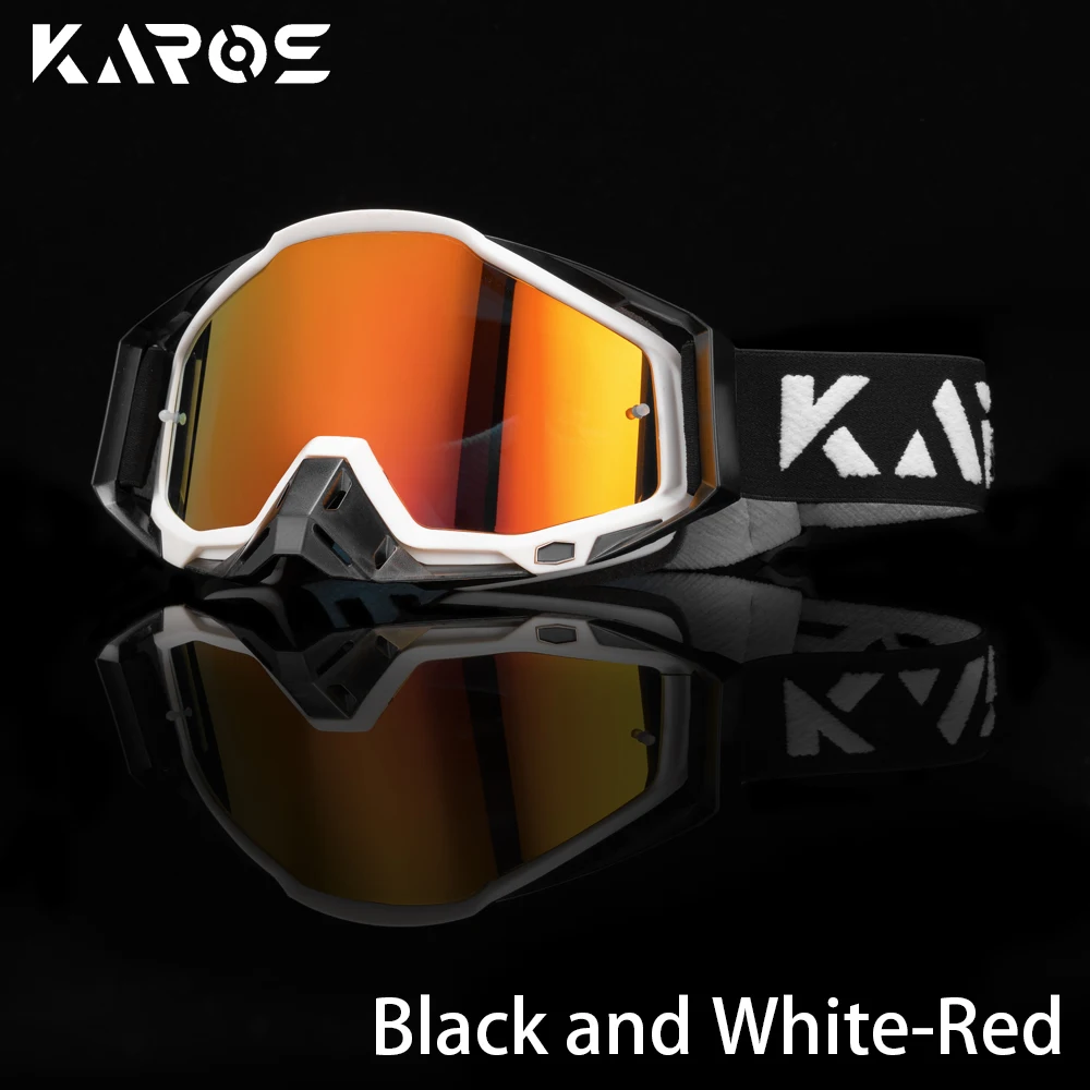 Karos Motorcycle Goggles-Premium Off-Road Riding Glasses Men Motocross Helmet MX Moto Dirt Bike ATV Outdoor Sports UV400 Eyewear