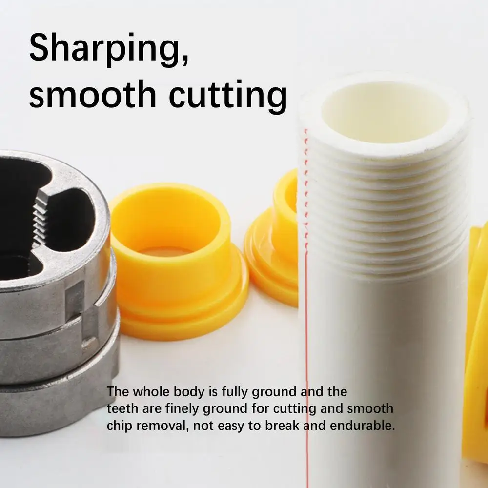 Description Picture 3 of itemPipe Threader Plumbing Manual Hand Tool Smooth Thread Maker Tool 6 Pieces Convenient Pipe Threader Kit Full Grinding for house