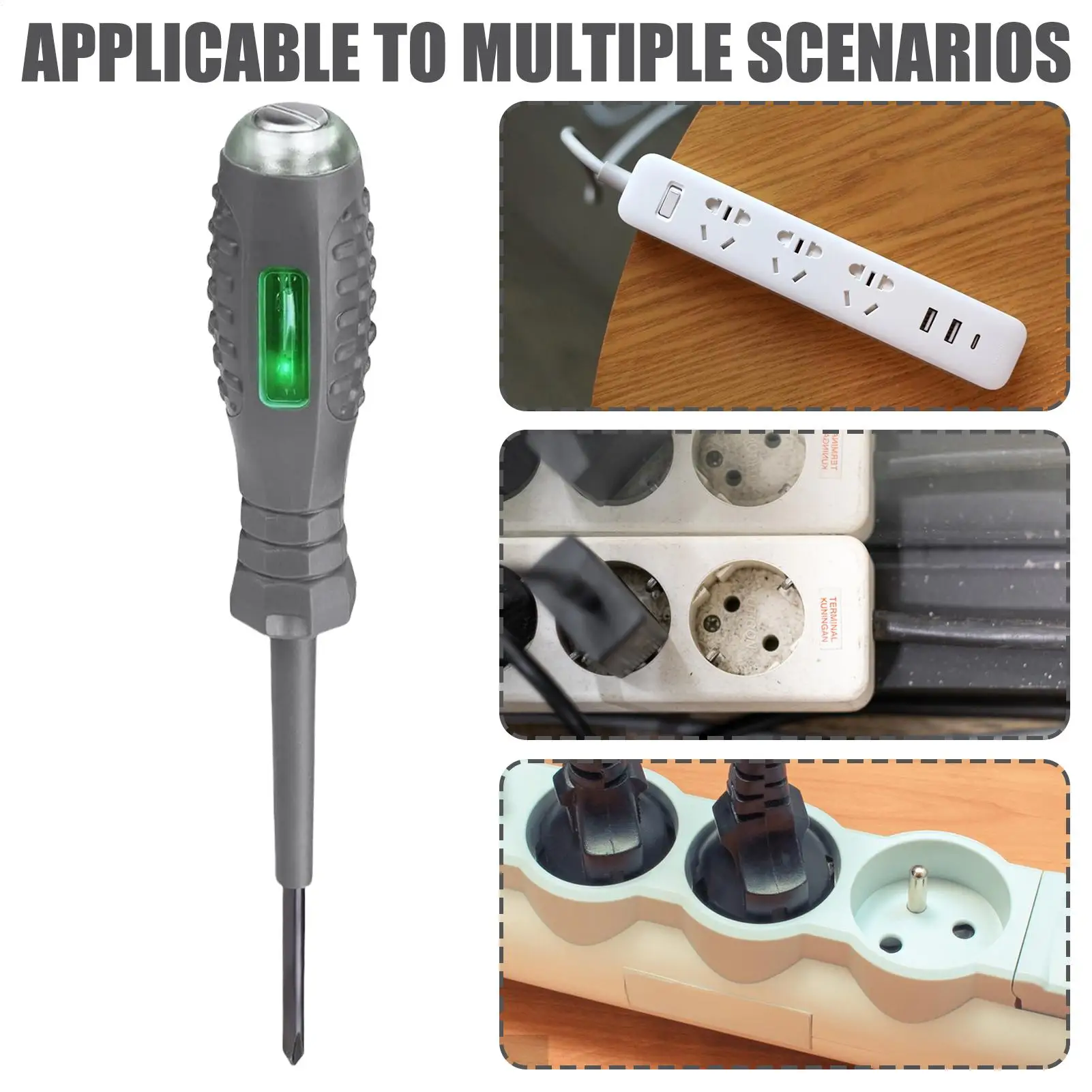 B04 Slotted/Phillips Screwdriver Neon Bulb Indicator Non-Contact Insulated Tester Pocket Detector Pen Electrician Tools