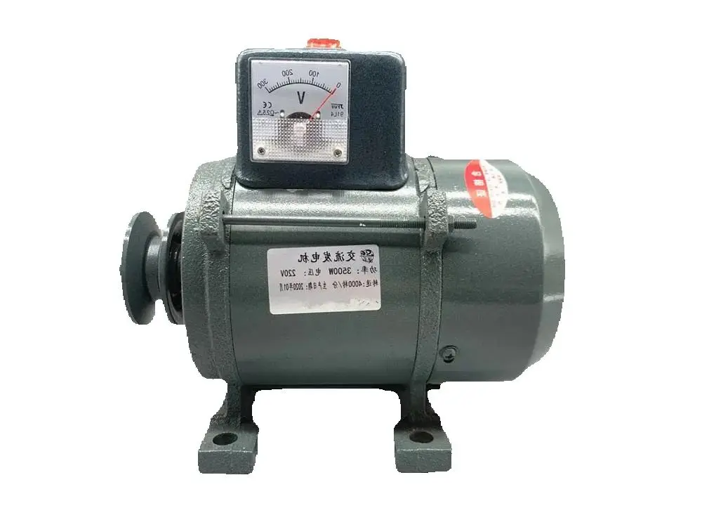 

3500W 220V High Power Small Pulley Type Permanent Magnet Lighting Generator Belt Type 220V Diesel Engine Copper Wire