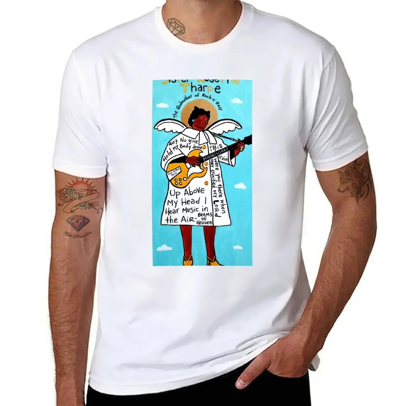 Sister Rosetta Tharpe Gospel Folk Art T-Shirt Short sleeve tee funnys sublime mens champion t shirts